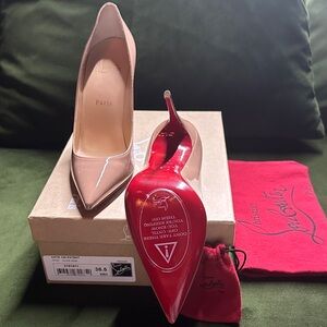 Christian Louboutin Beige Heels with Signature Red Sole